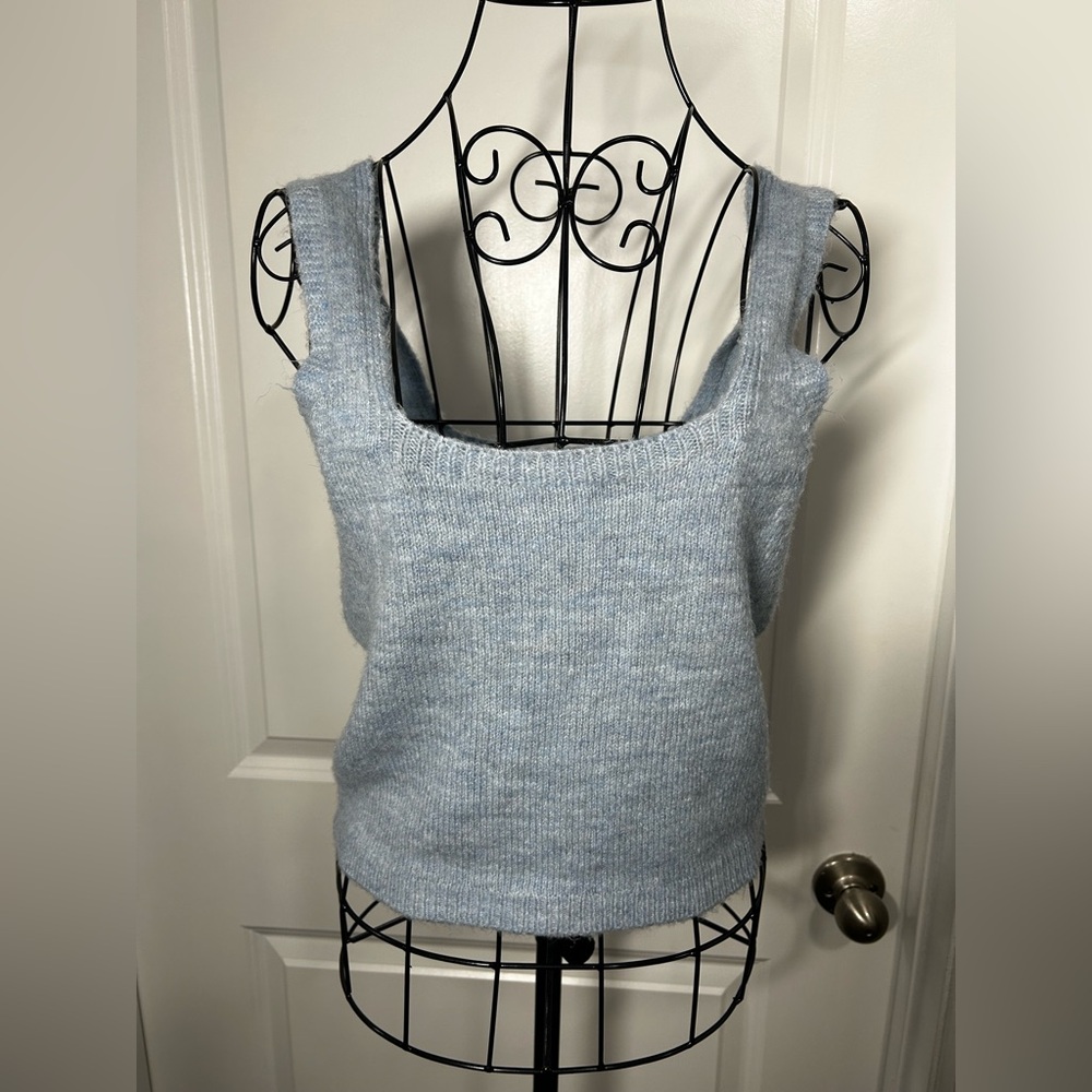Mango‎ Light Blue Sweater Tank Top